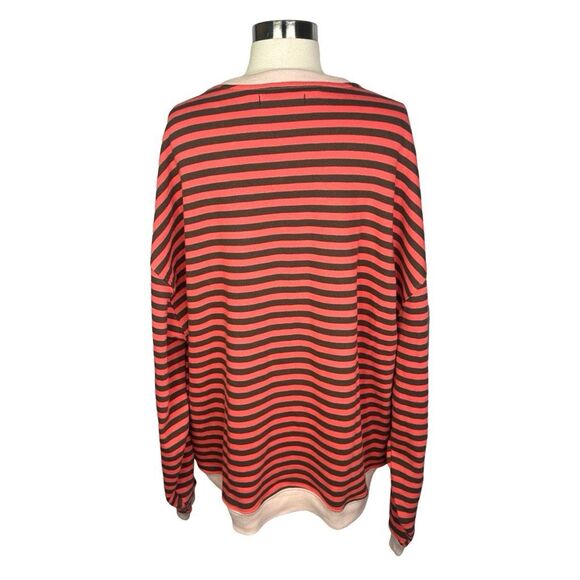 We The Free x Free People Classic Striped Oversized Crew Neck - Size Medium - Picture 5 of 6